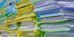 Stacks of Hard Copy Documents to be Scanned and Imaged